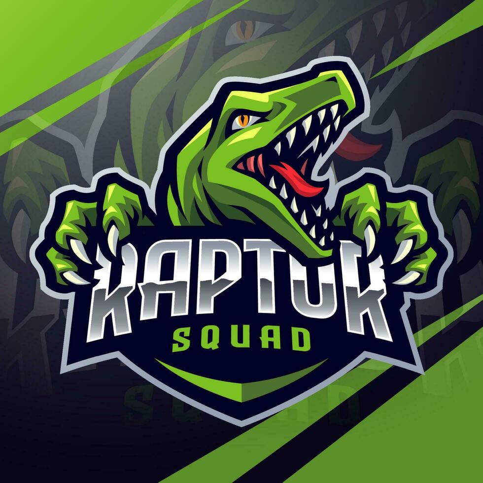 Raptor squad esport mascot logo design vector