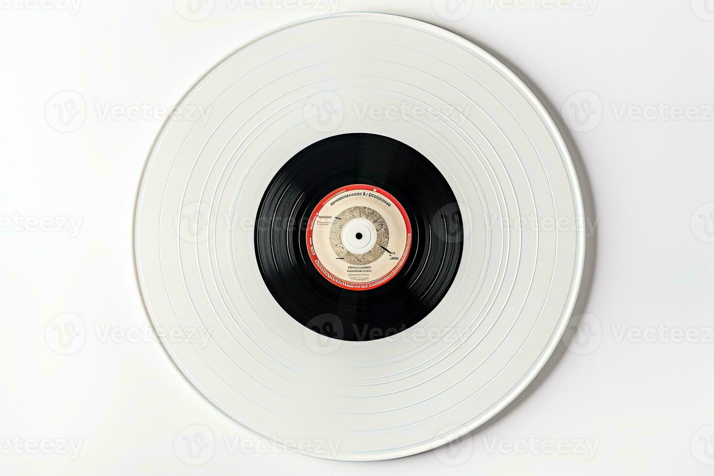 Retro music turntable for vinyl records on white background AI Generative photo