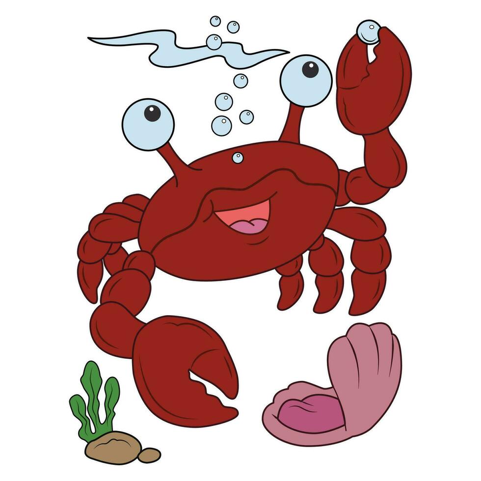 vector stock illustration of funny crabs cartoon