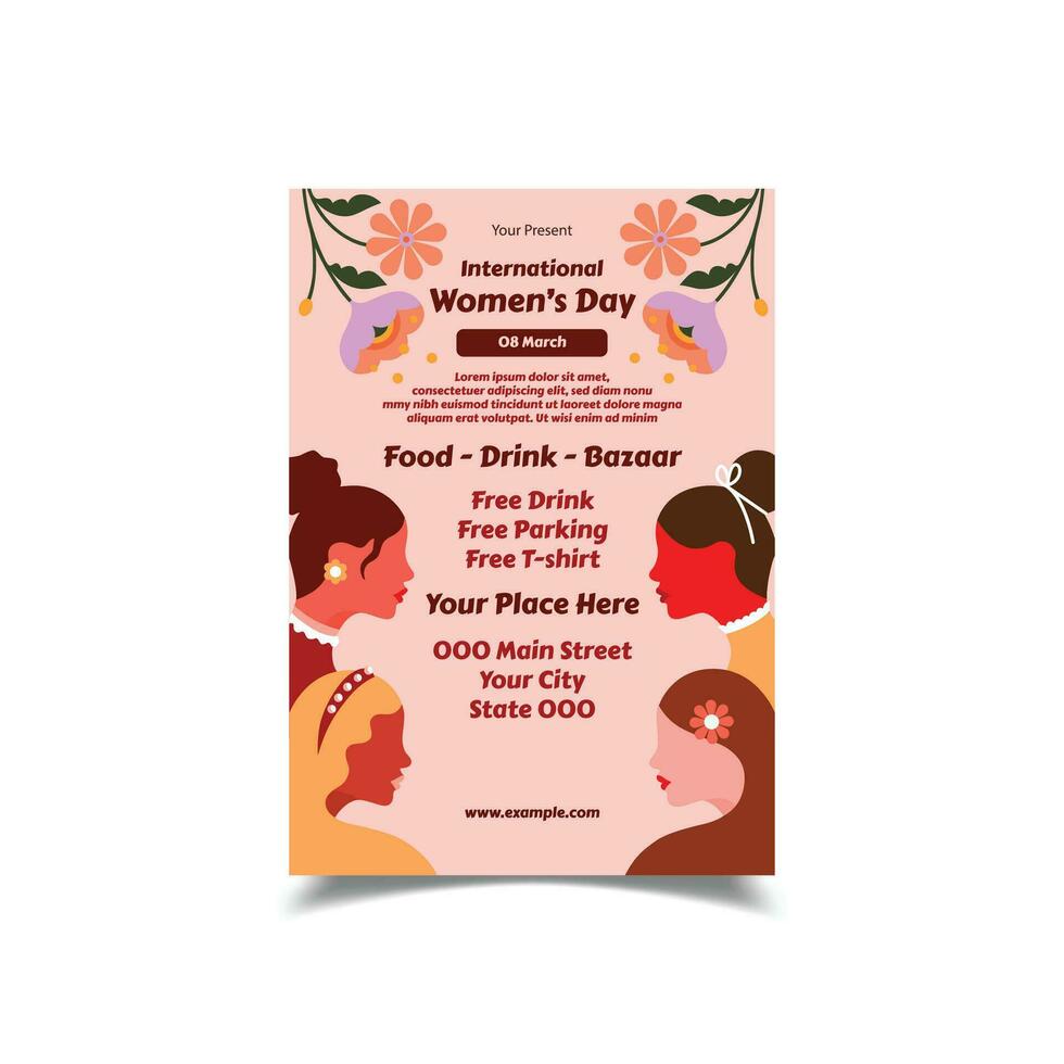 Vector Illustration of International Women's Day Flyer