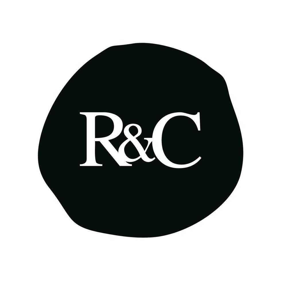 RC Initial logo letter brush monogram comapany vector