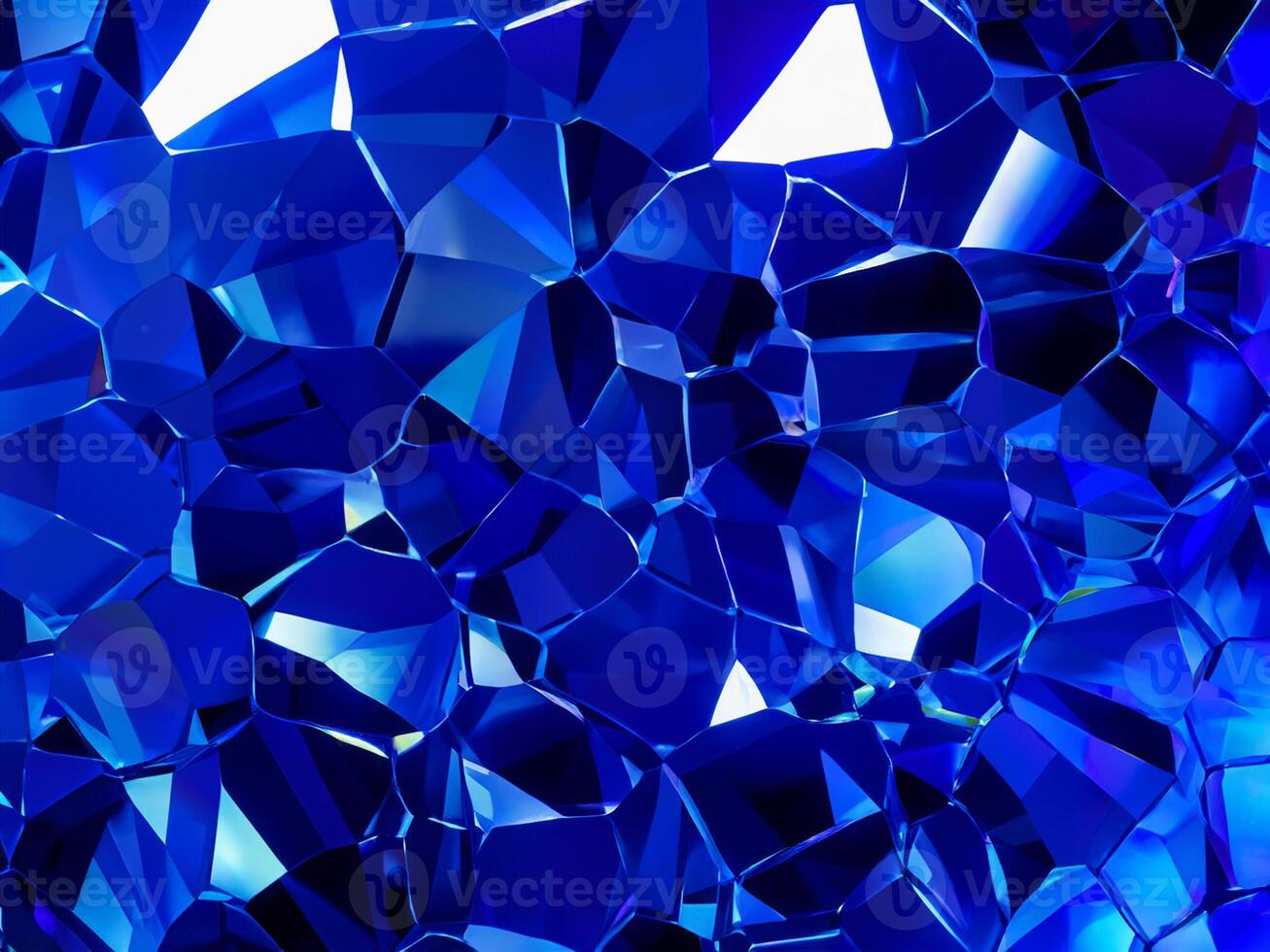 azul cristal antecedentes con diamantes 3d ilustración foto