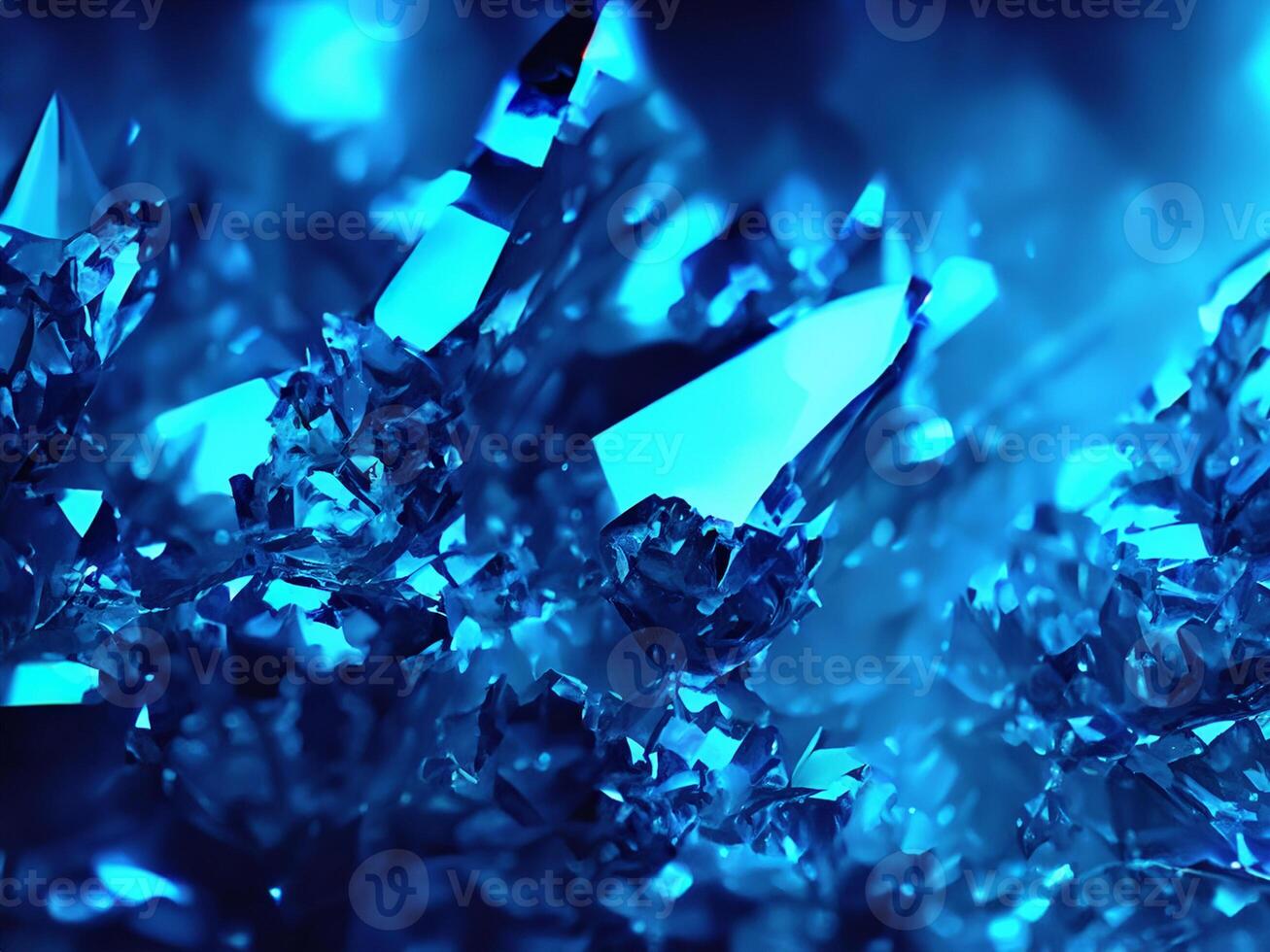 azul cristal antecedentes con diamantes 3d ilustración foto