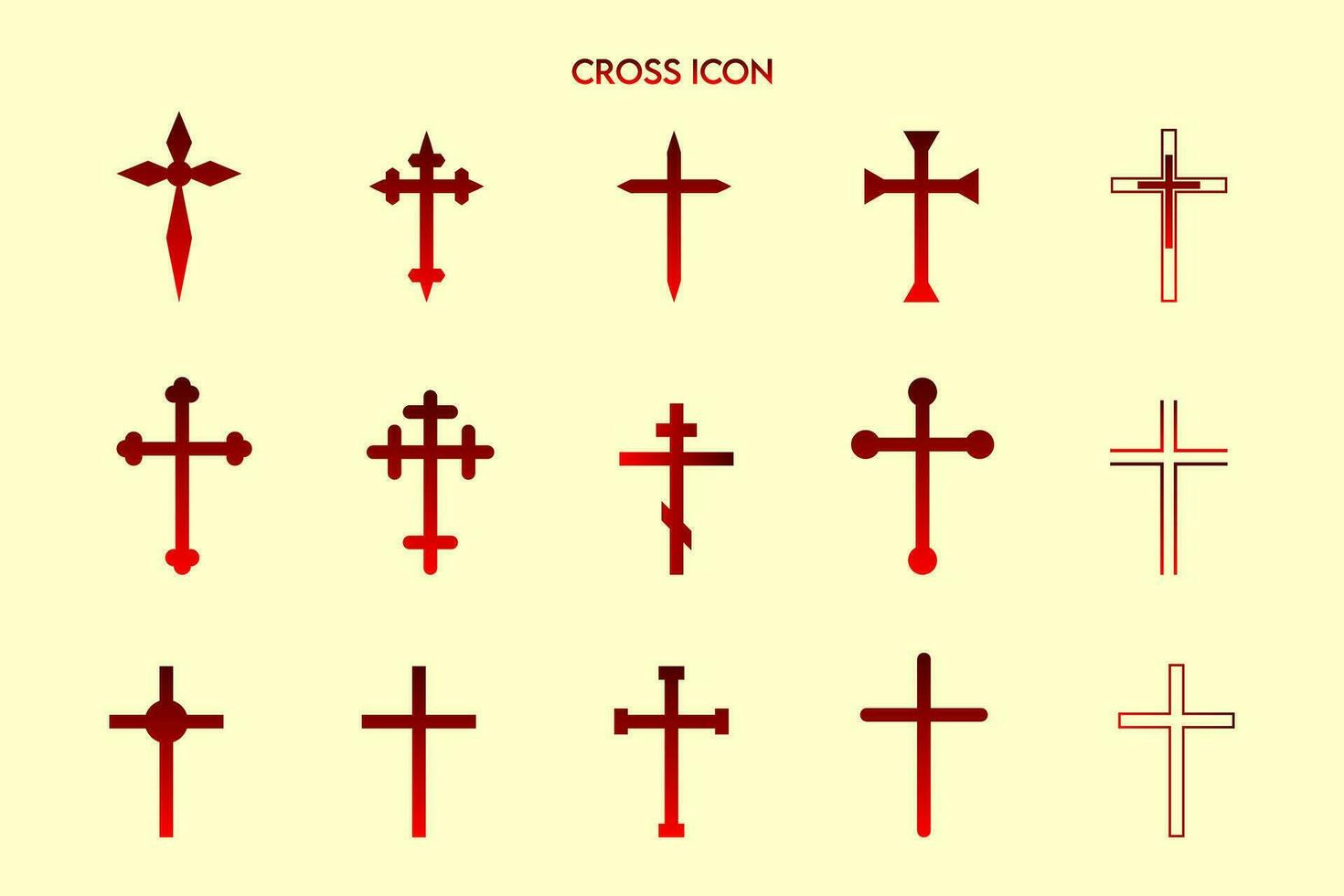 conjunto de cruces, Navidad cruzar icono conjunto vector