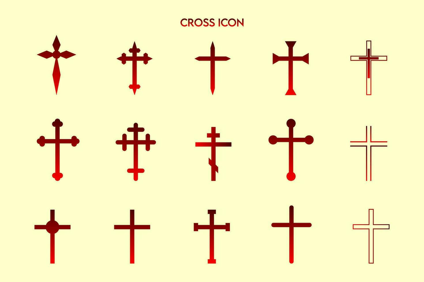 set of crosses, Christmas  cross icon set vector