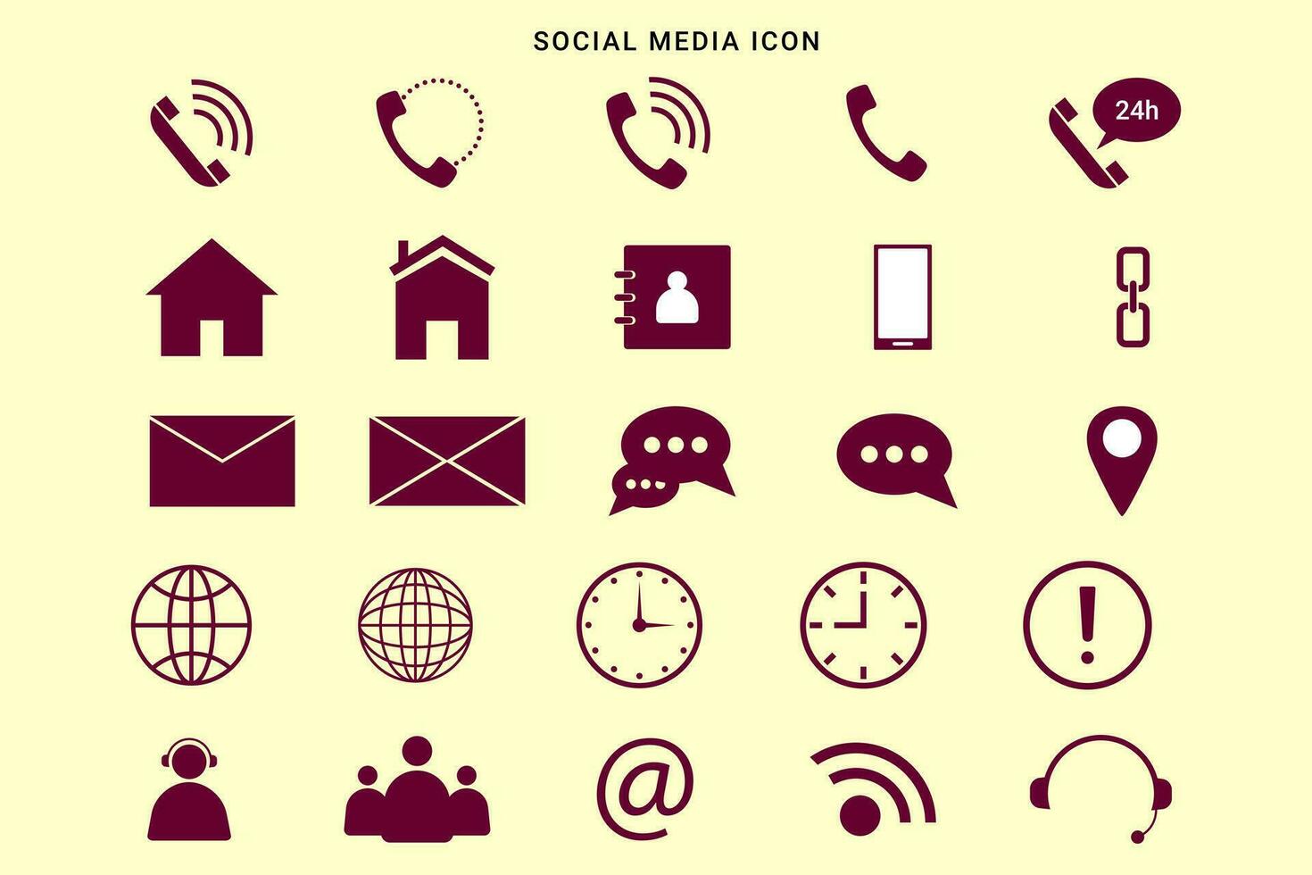 social medios de comunicación web icono conjunto vector