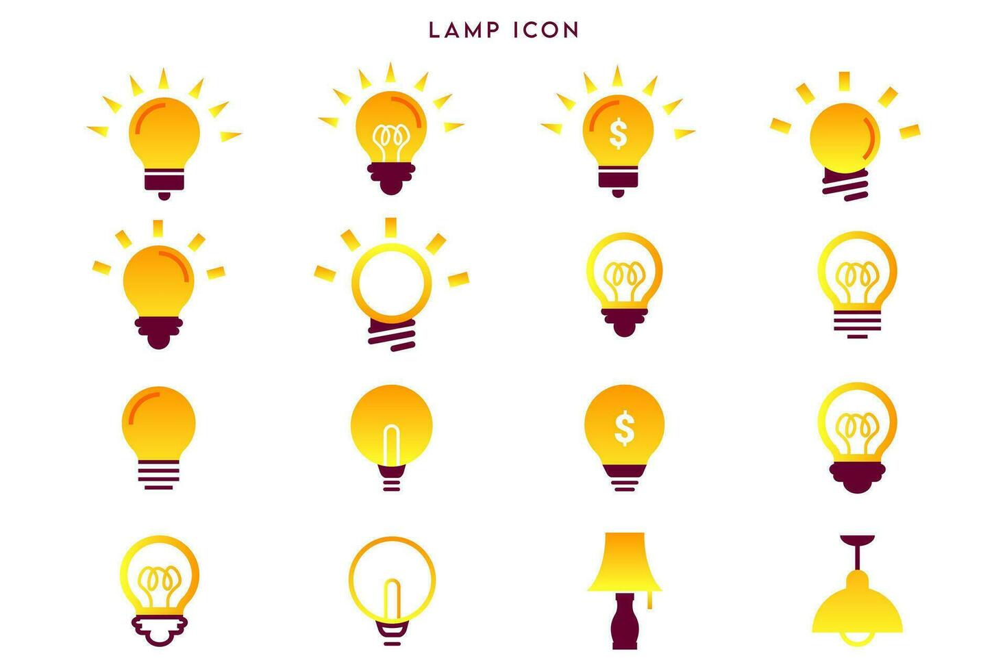 light bulb icon set, light bulb icons, light bulb icon, vector