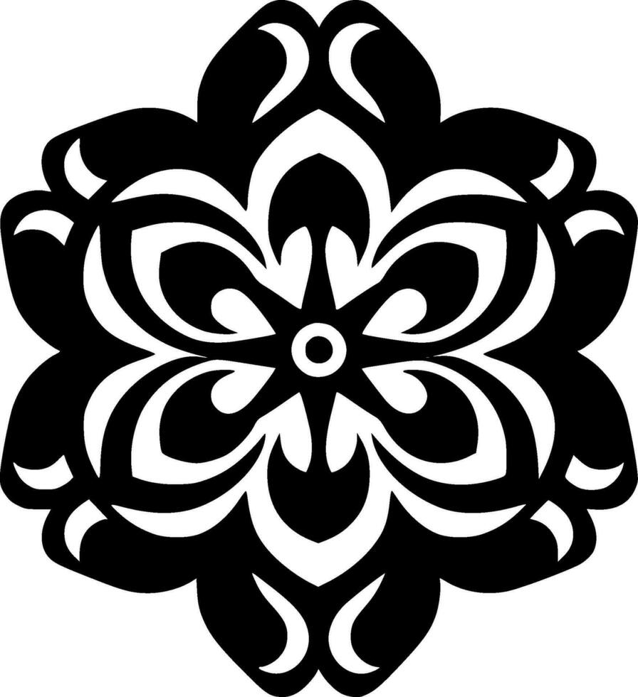 Mandala, Black and White Vector illustration