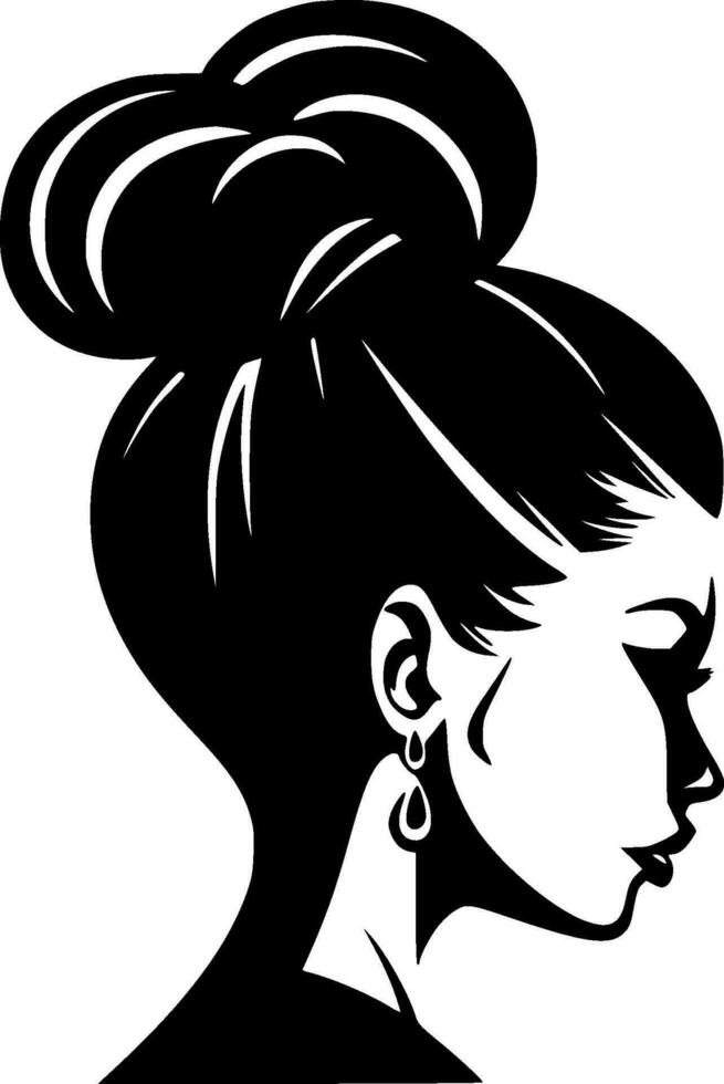 Messy Bun - Minimalist and Flat Logo - Vector illustration