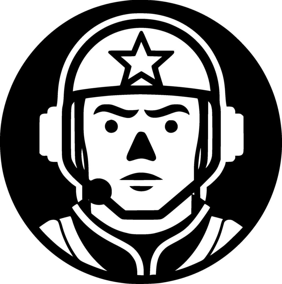 militar - negro y blanco aislado icono - vector ilustración