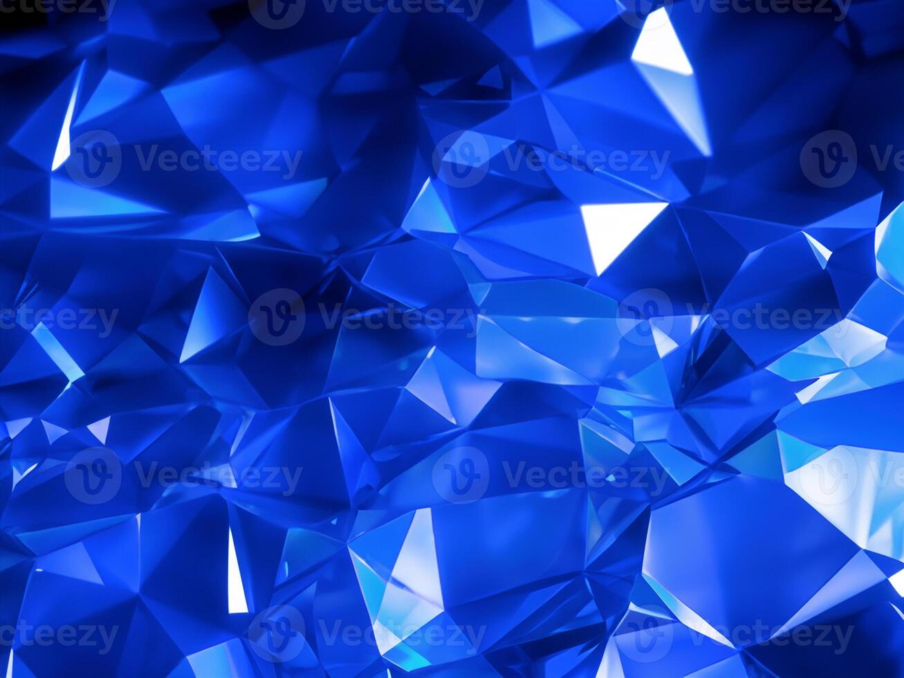 blue crystal background with diamonds. 3d illustration photo