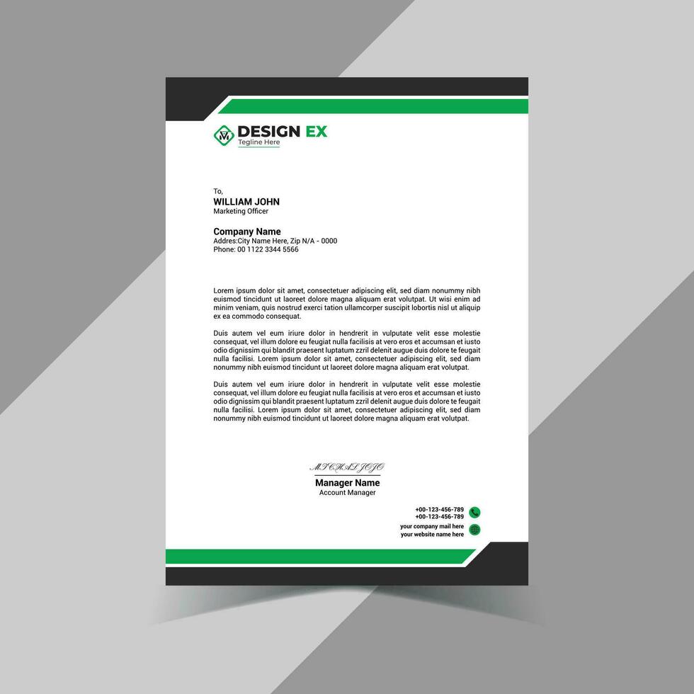 vector company letterhead template print design