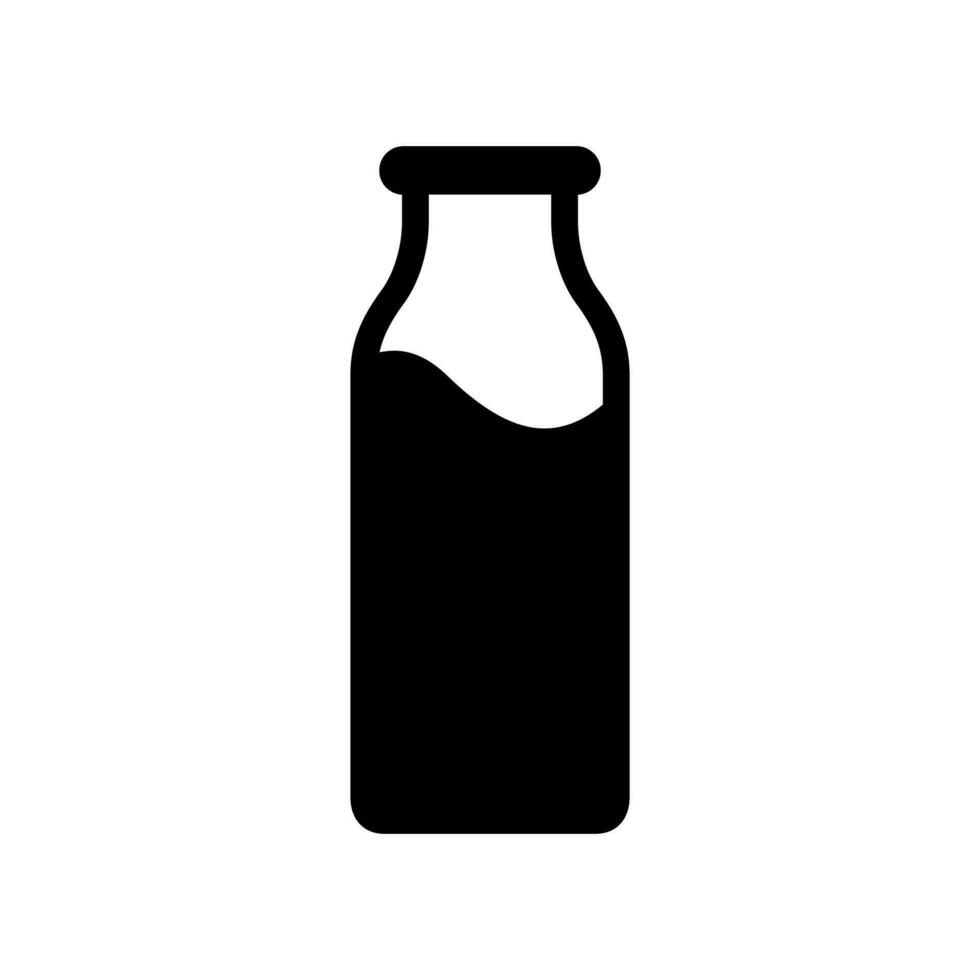 Leche botella plano icono aislado vector ilustración