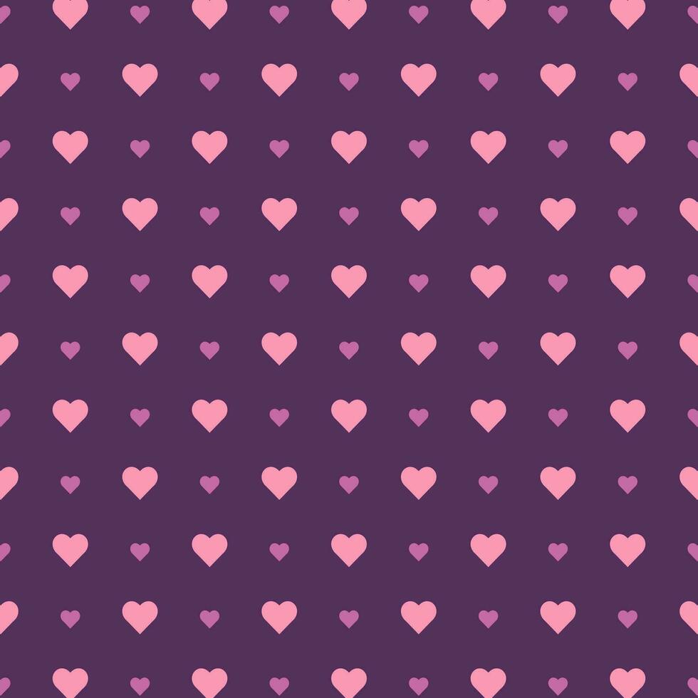 Cute Pink Heart Seamless Pattern Backdrop Vector Illustration
