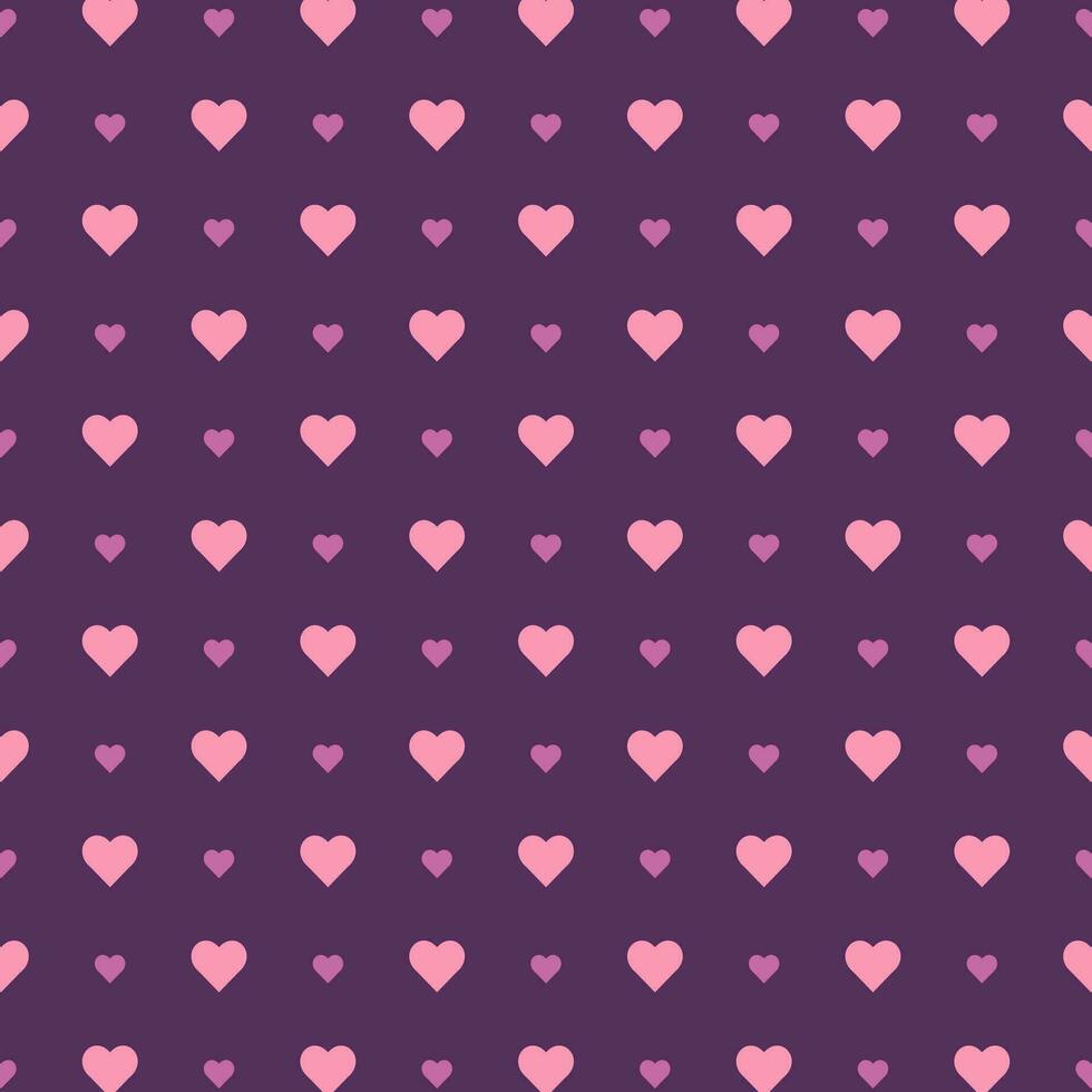 Cute Pink Heart Seamless Pattern Backdrop Vector Illustration