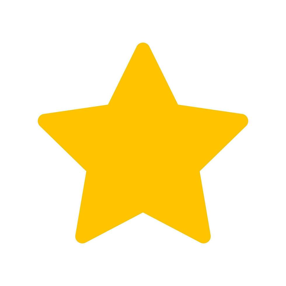 Yellow Star Round Corners Symbol Vector Illustration