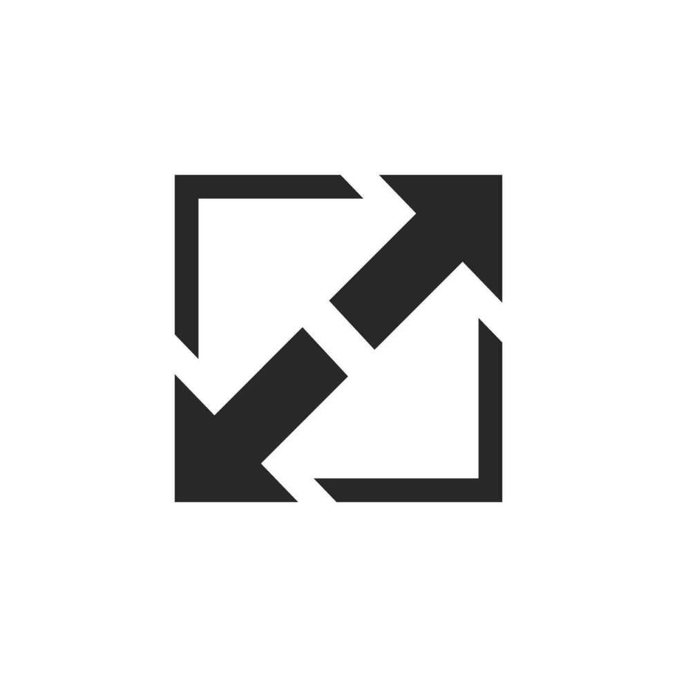 Resize Enlarge Arrow Flat Icon Isolated Vector Illustration