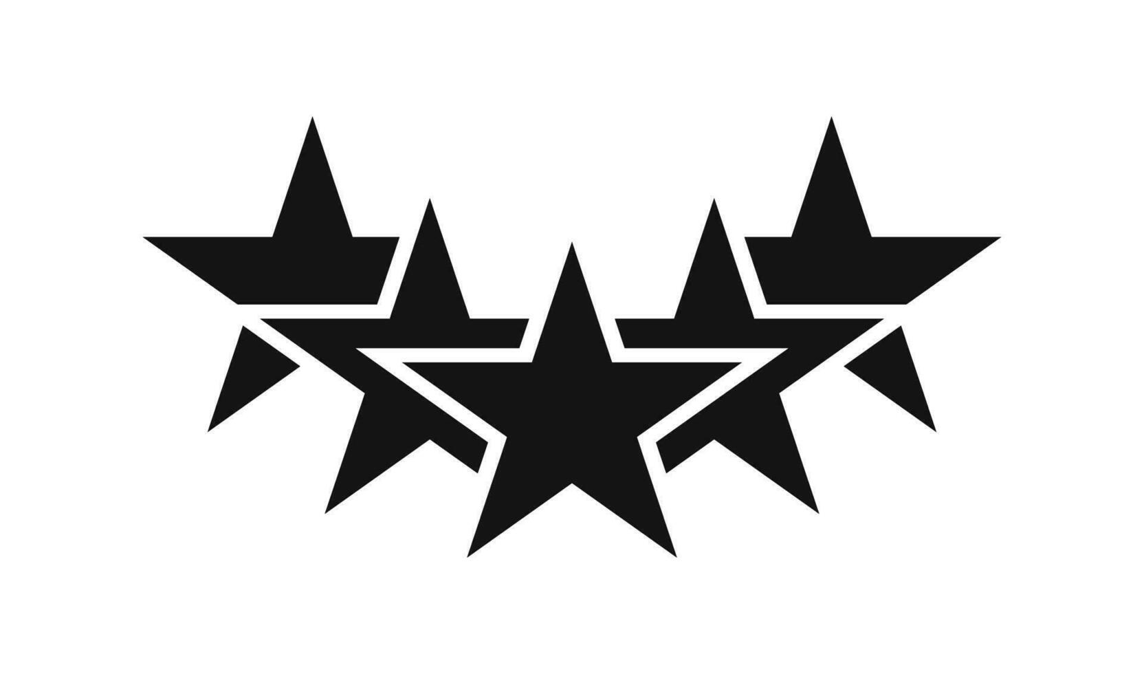 Five Stars Flat Vector Illustration