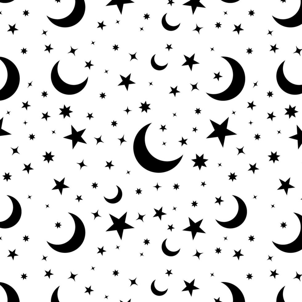 Star Moon Pattern Abstract Background Vector Illustration