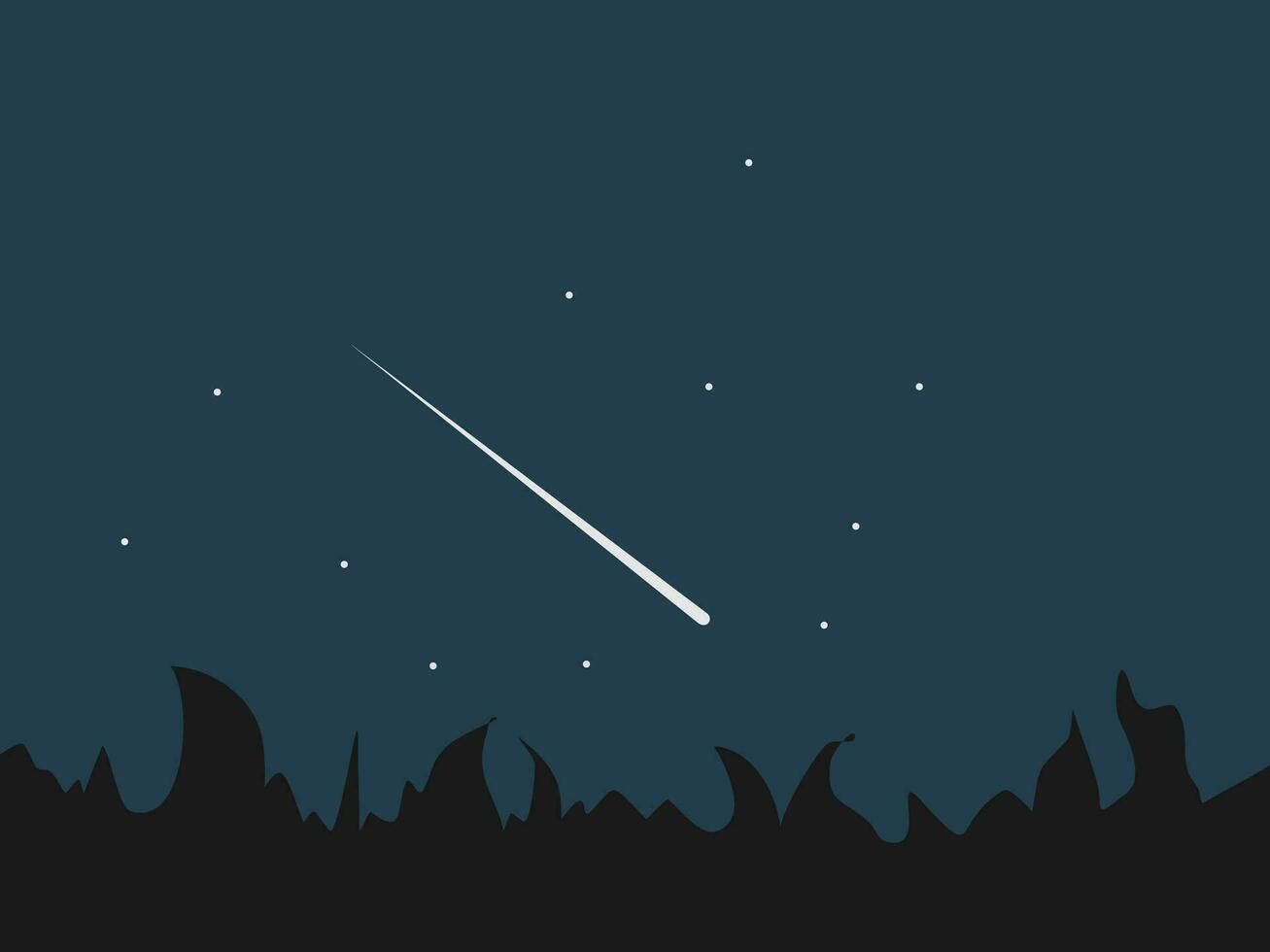 flat design meteor shower vector illustration