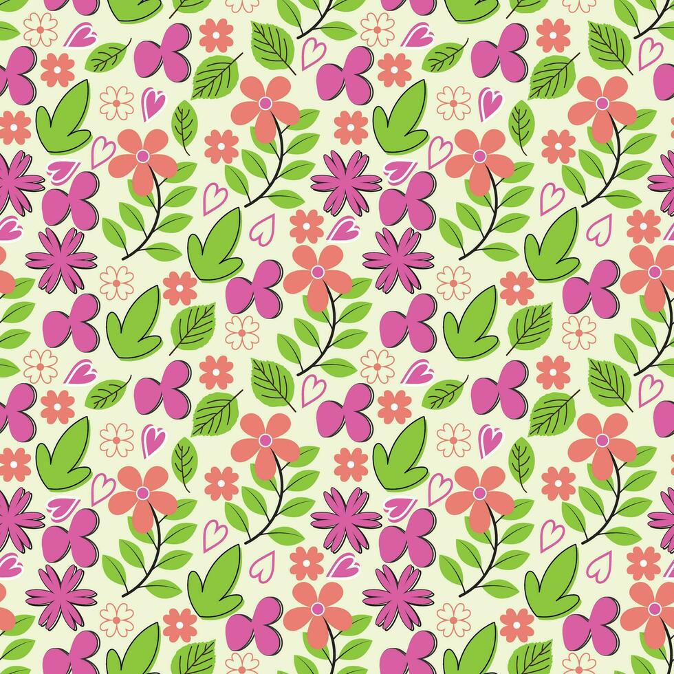 Beautiful Vector Floral Seamless Pattern Background