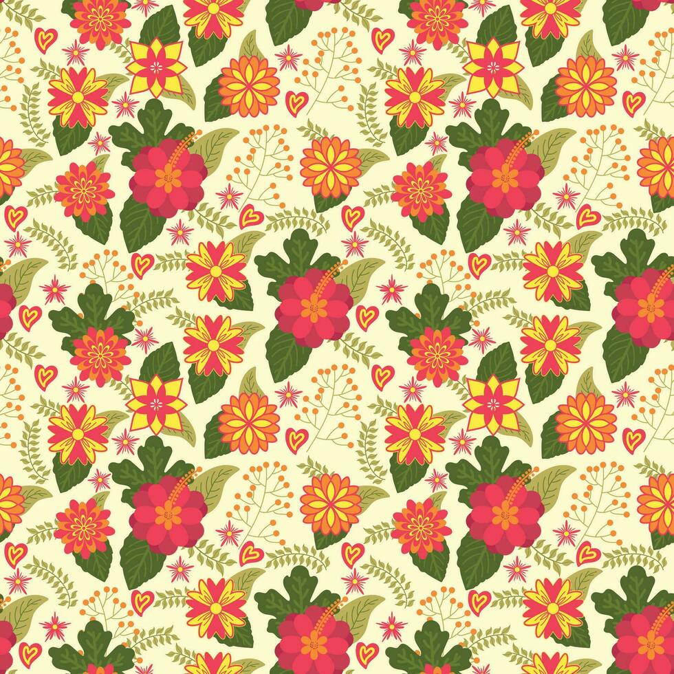 Beautiful Vector Floral Seamless Pattern Background