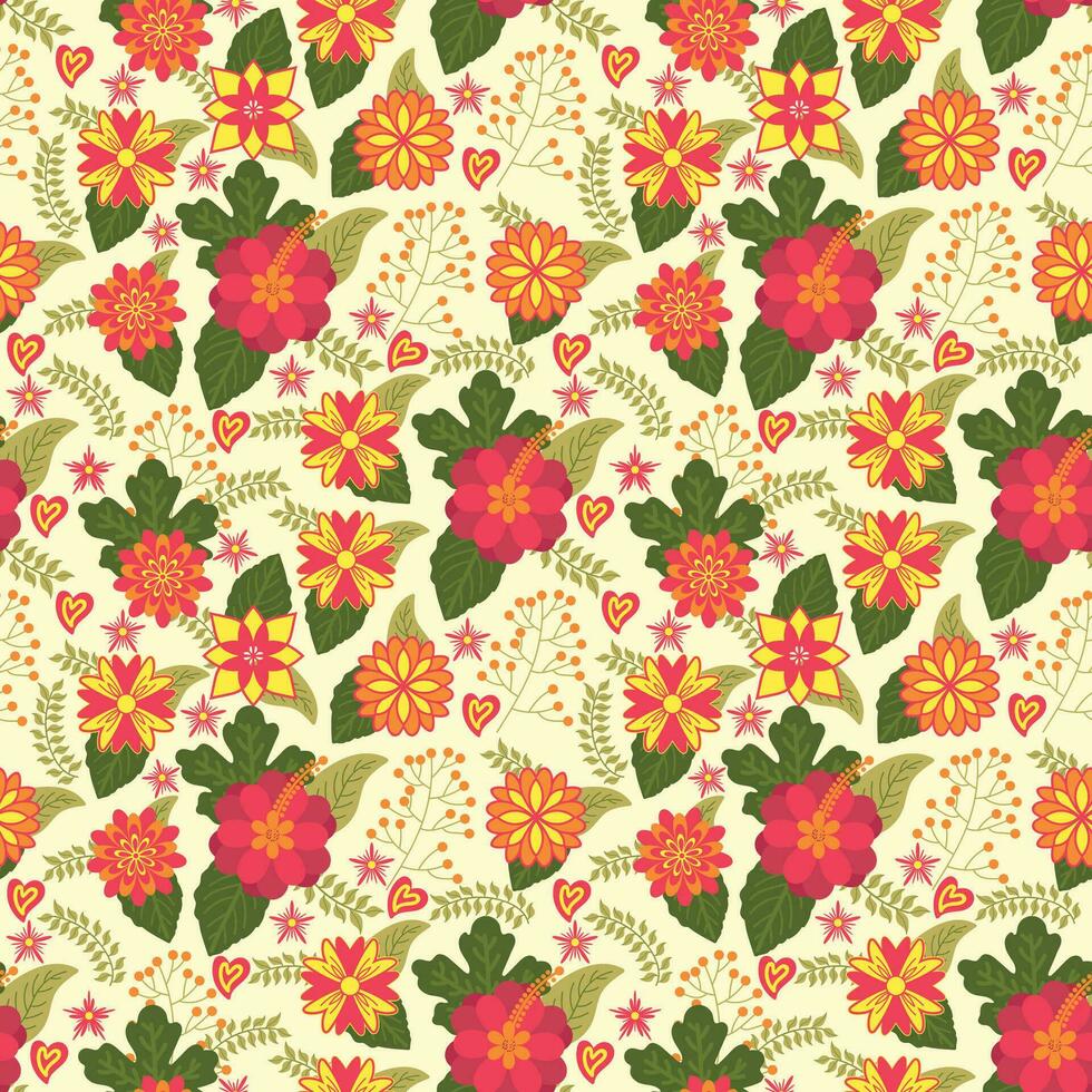 Beautiful Vector Floral Seamless Pattern Background
