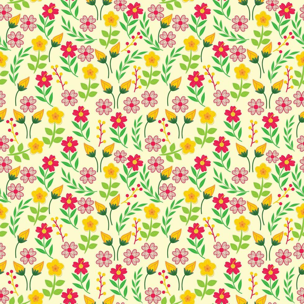 Beautiful Vector Floral Seamless Pattern Background
