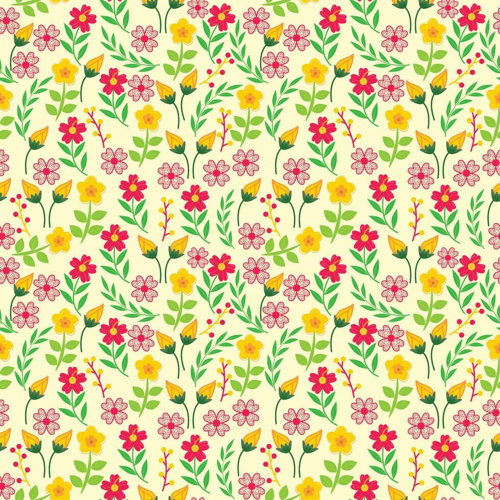 Beautiful Vector Floral Seamless Pattern Background