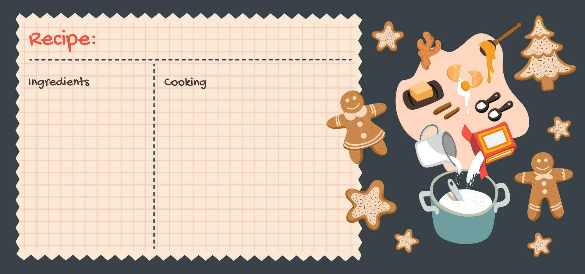 Cooking recipe books cover kitchen design cards Vector Image