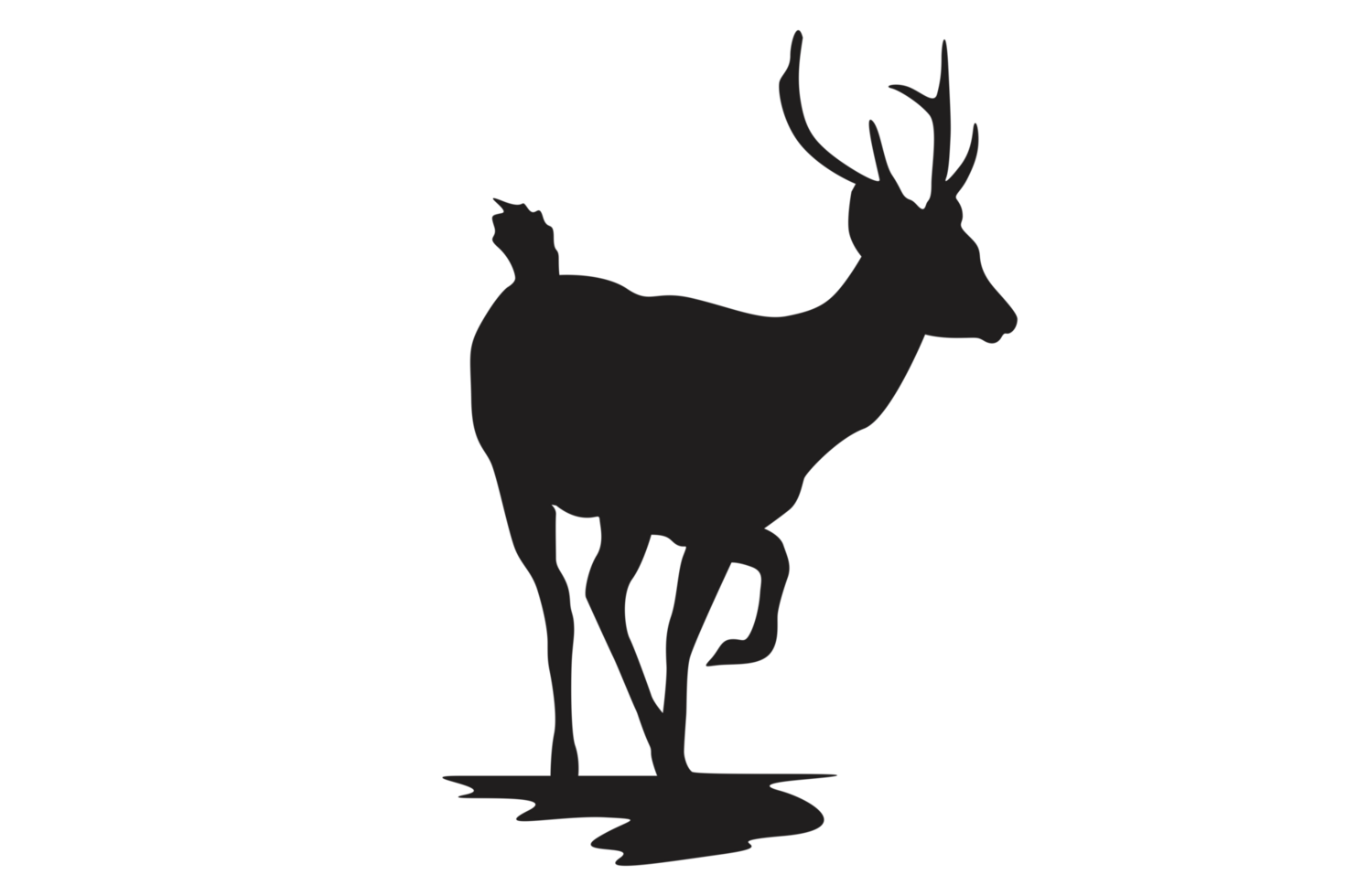 Pose Of Deer Silhouette With Transparent Background png