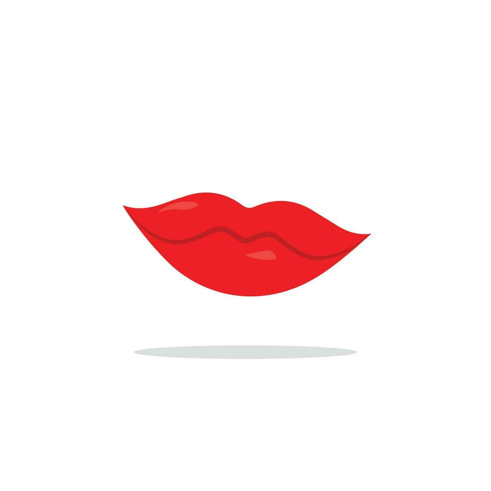 Red female lips collection. Woman lip expressed differernt emotion set. Biting, Smile, Kiss, Beauty concept. Trendy isolated background. Modern pop art style, Simple flat vector design illustration.