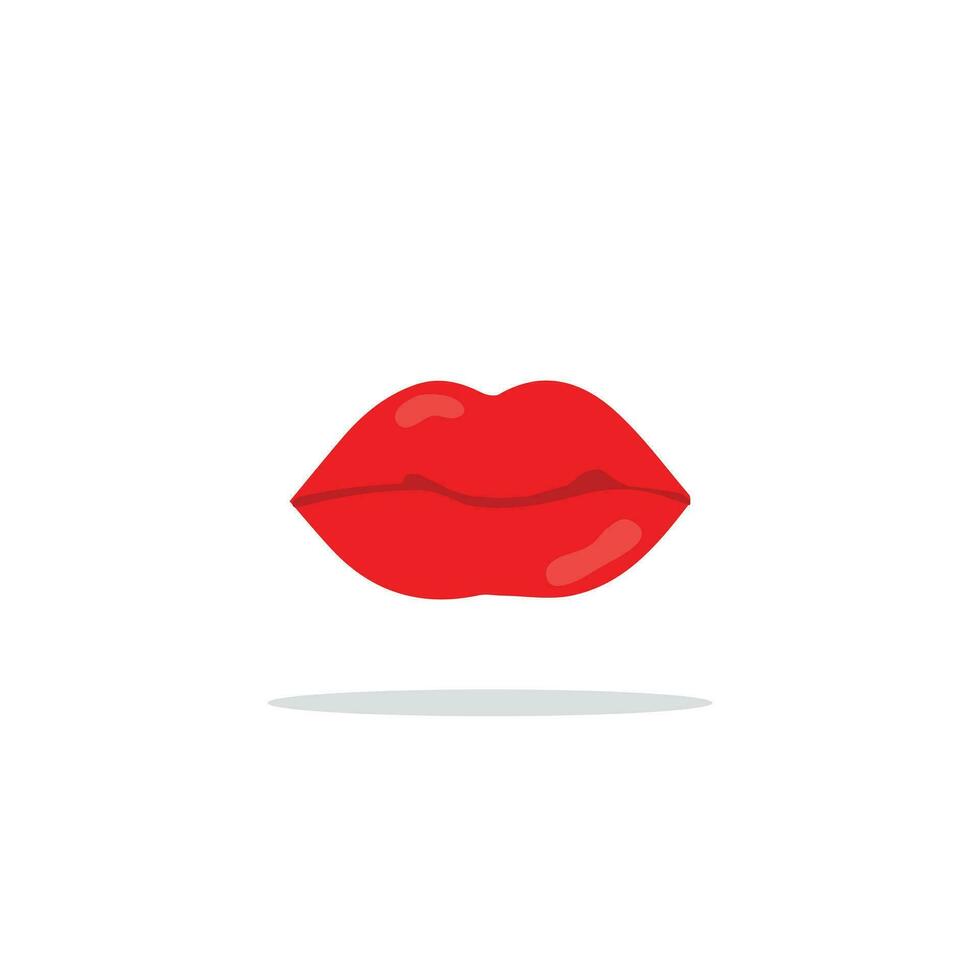 Red female lips collection. Woman lip expressed differernt emotion set. Biting, Smile, Kiss, Beauty concept. Trendy isolated background. Modern pop art style, Simple flat vector design illustration.