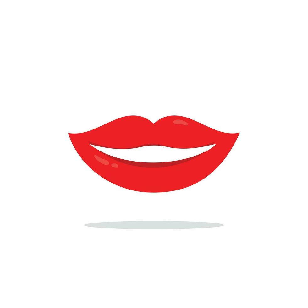 rojo hembra labios recopilación. mujer labio expresado diferente emoción colocar. mordiendo, sonrisa, beso, belleza concepto. de moda aislado antecedentes. moderno popular Arte estilo, sencillo plano vector diseño ilustración.