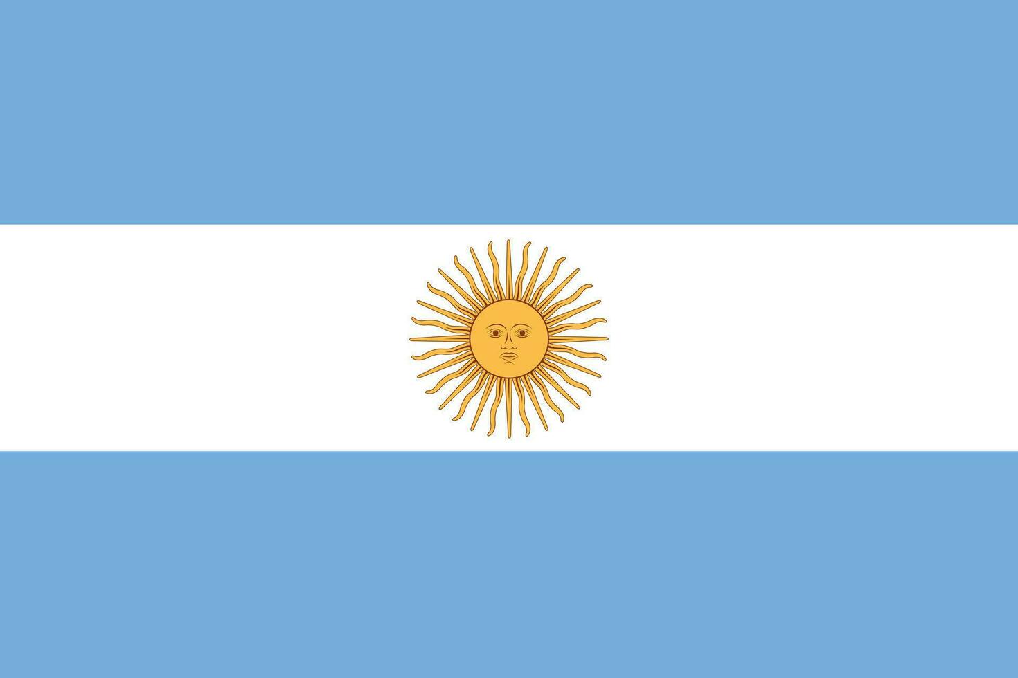 clásico bandera argentina. oficial bandera argentina con Talla dimensiones y original color. estándar color y tamaño. independencia día. bandera modelo. nacional bandera argentina con Saco de brazos. vector