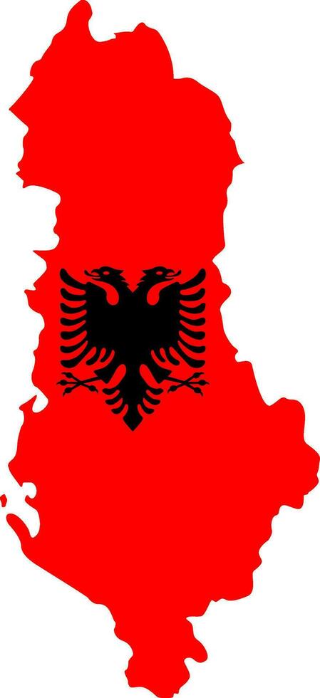 State borders of country Albania. Albanian border. Albania map. Card silhouette. Banner, poster template. Independence Day. vector