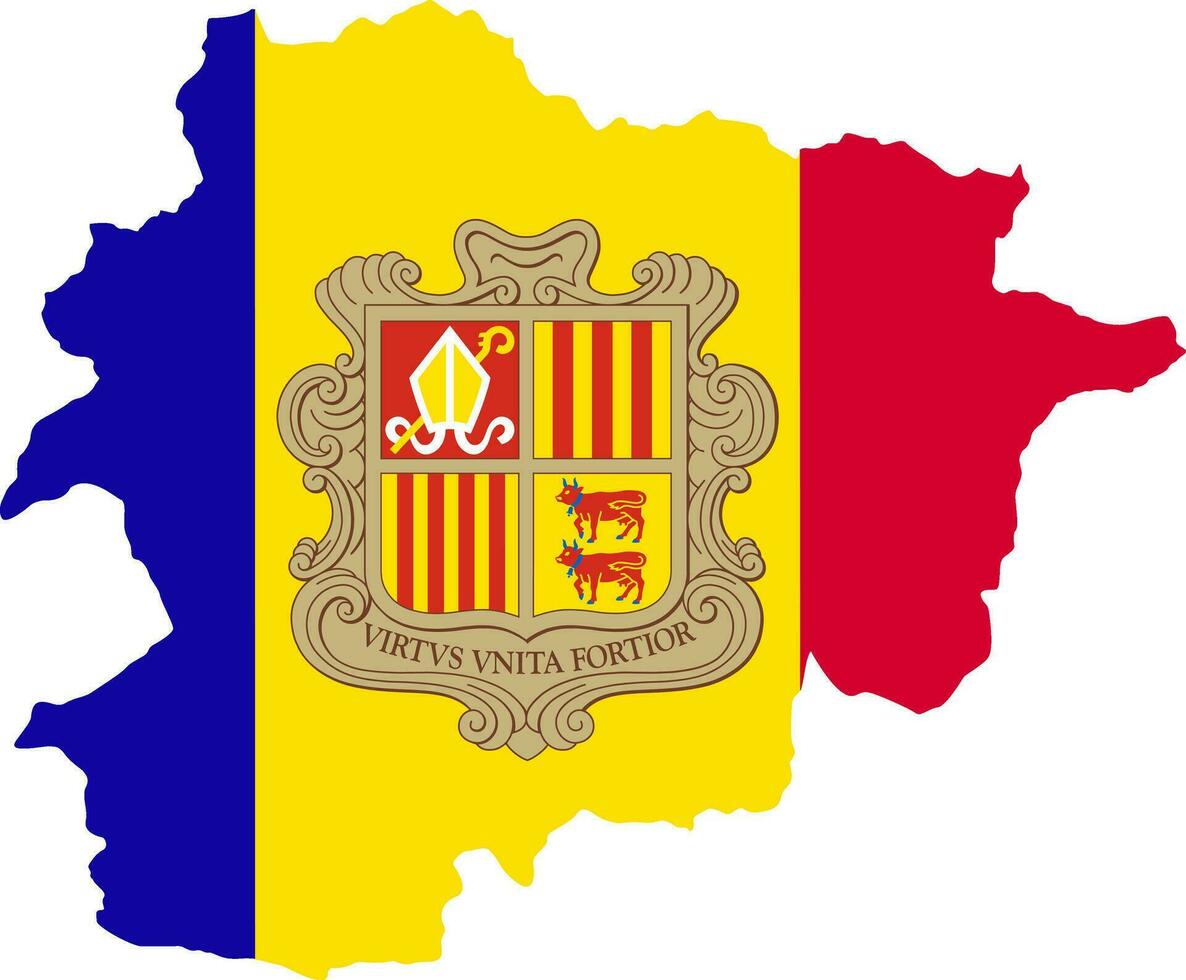 estado fronteras de país andorra andorra borde. andorra mapa. tarjeta silueta. bandera, póster modelo. independencia día. vector