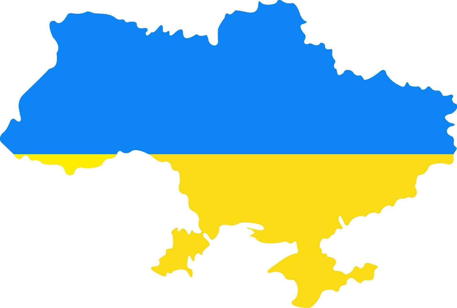 State borders of country Ukraine. Ukrainian border. Ukraine map. Card silhouette. Banner, poster template. Independence Day. vector