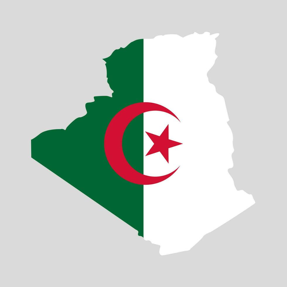 Algeria map. Card silhouette. Algeria border. Independence Day. Banner, poster template. State borders of country Algeria. vector