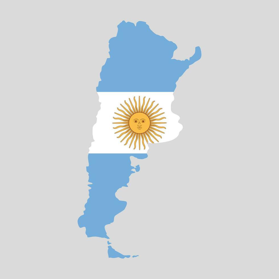 State borders of country Argentina. Argentinean border. Argentina map. Card silhouette. Banner, poster template. Independence Day. vector