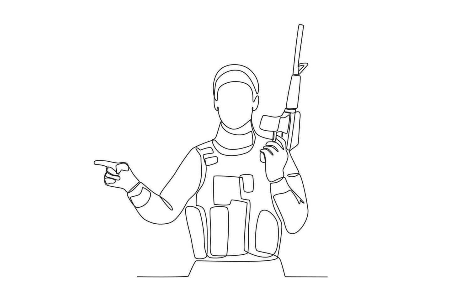 A soldier took up arms vector