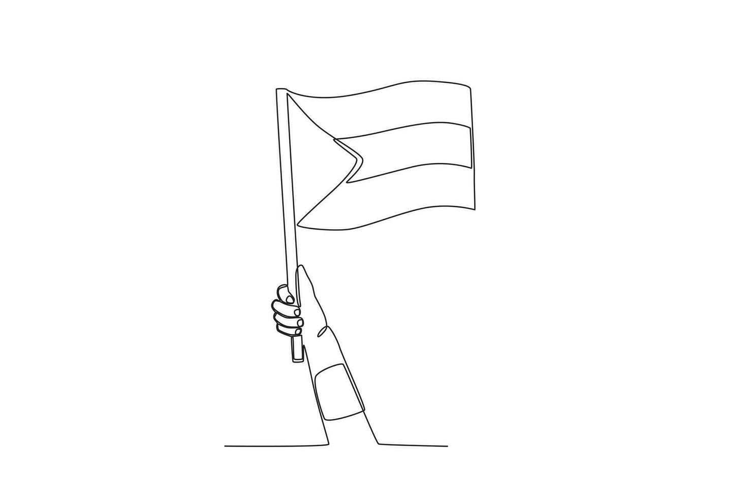 A hand-held high the Palestinian flag vector