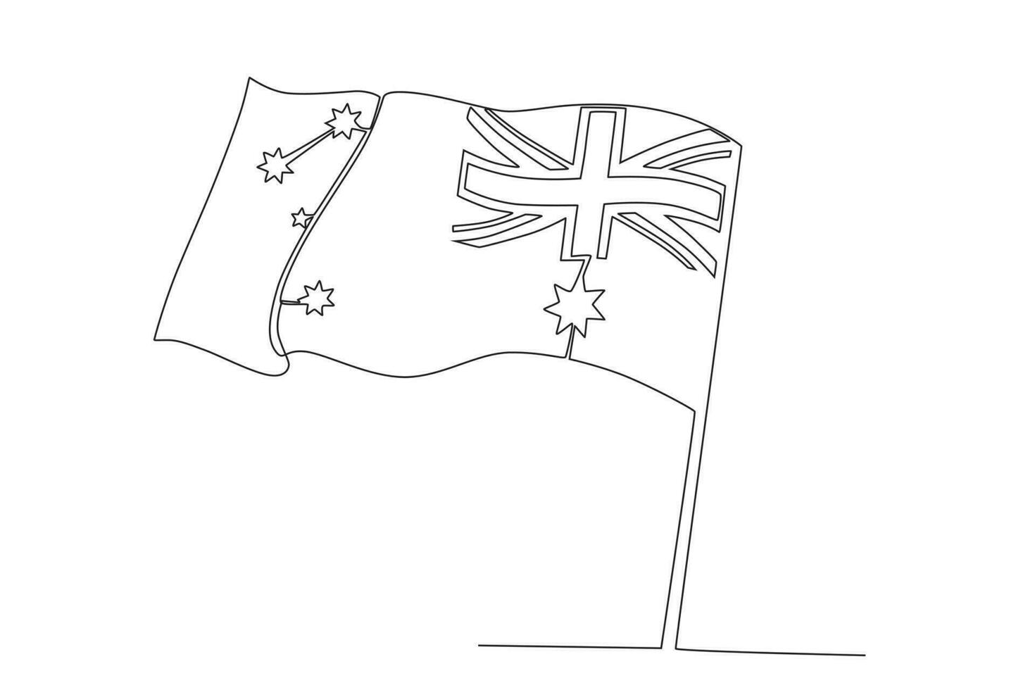 An Australian flag fluttering in the wind vector