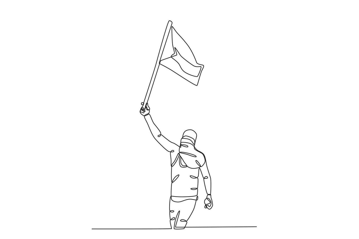 A man waving a Palestinian flag excitedly vector