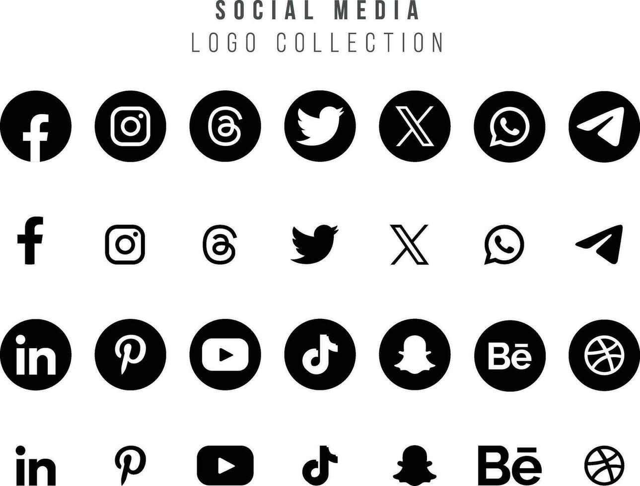 Social media vector icon set