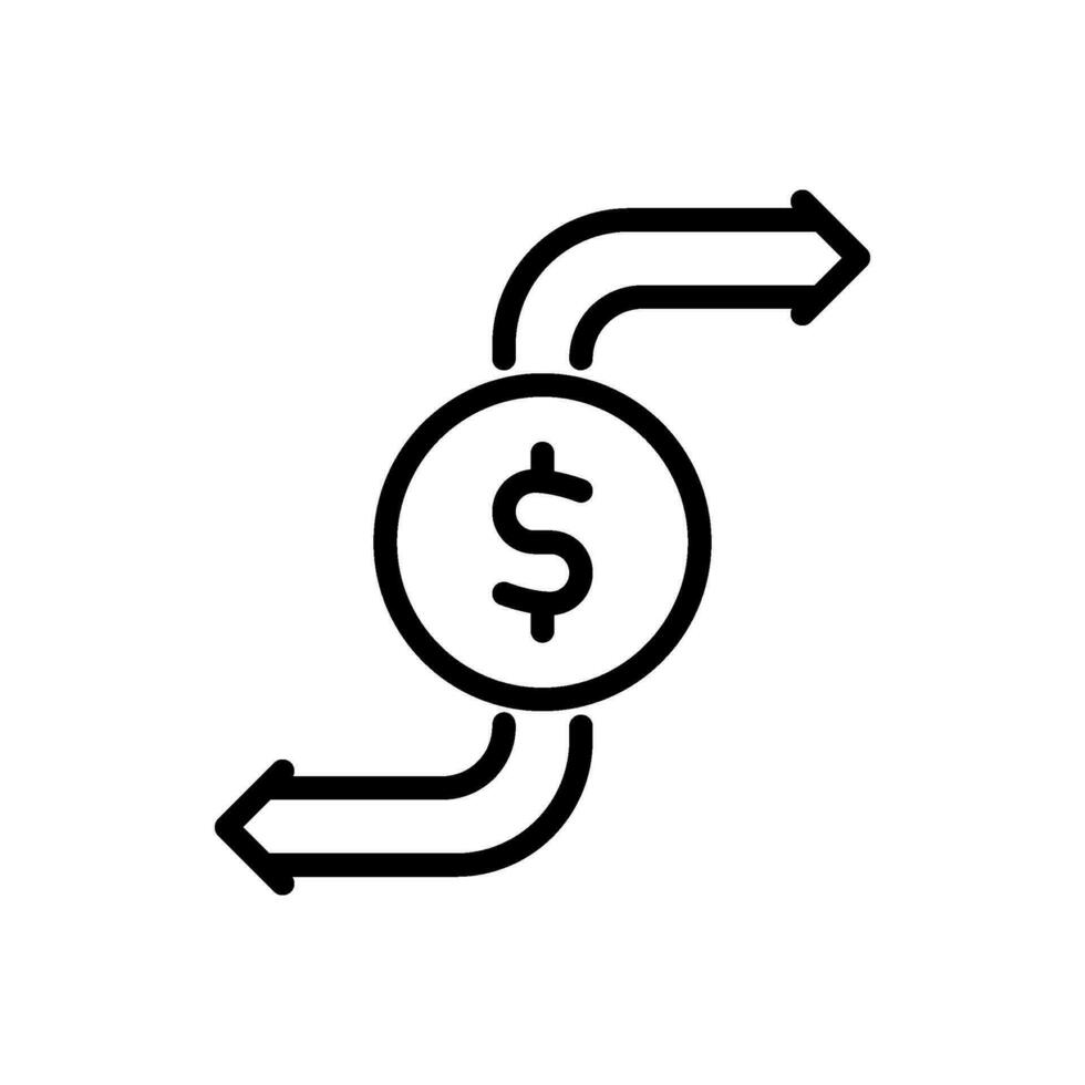 cash flow icon vector in line style