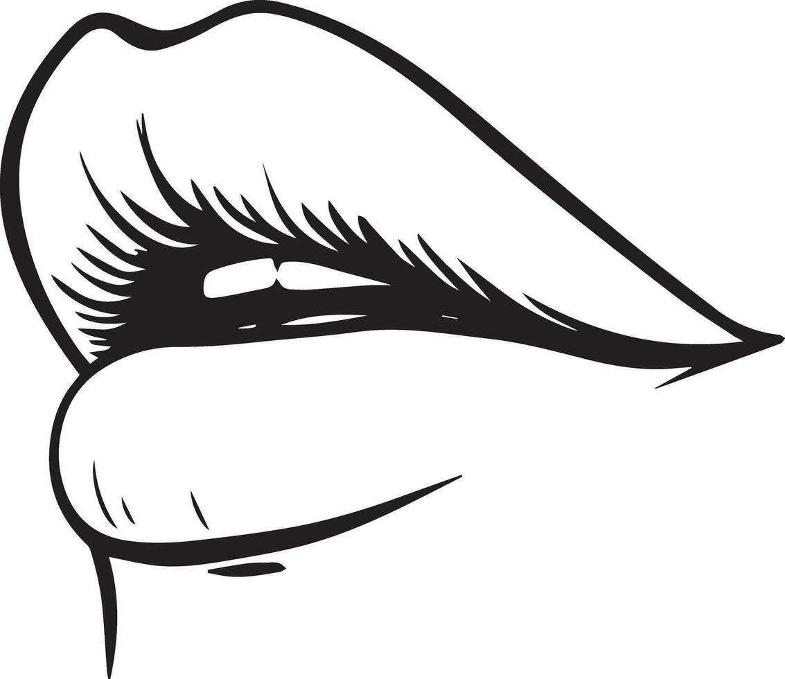 woman lip vector silhouette 3