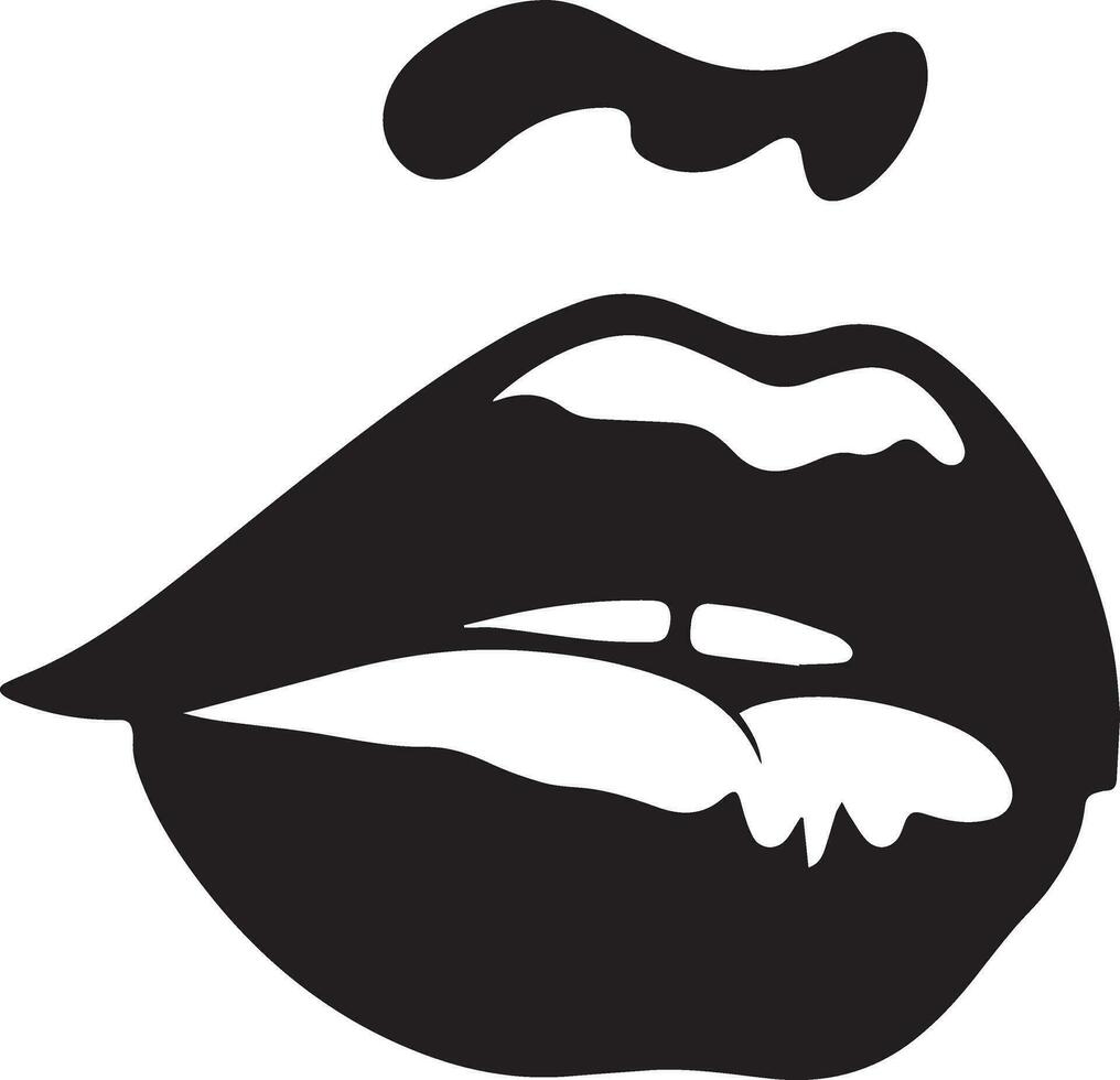 woman lip vector silhouette