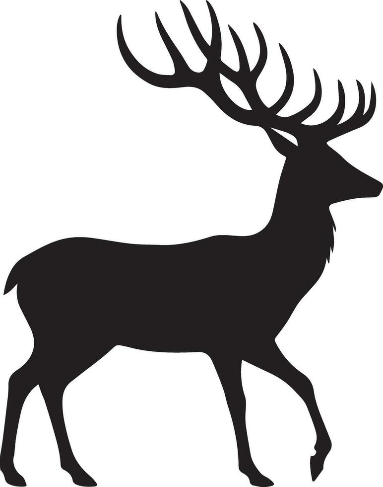 Deer vector silhouette illustration black color