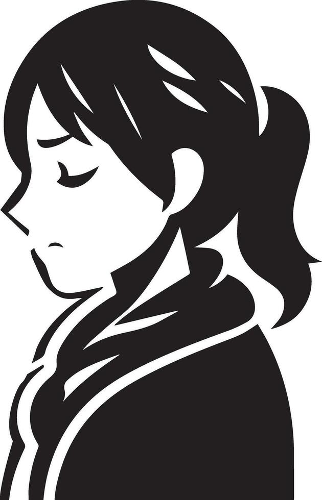 A Girl Got Fever and cold vector silhouette illustration